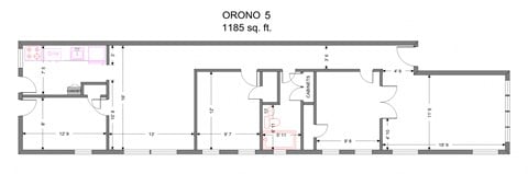 Floor plan for 2 beds, 1 bath, 1204 sqft